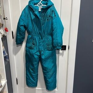 Polar Wind Teal Vintage Snowsuit Size 10/12 Girls